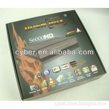 IPTV Satellite Receiver Full HD 3G USB WIFI openbox S6000 HD pvr support youtube webbrowser digital media satellite receiver
